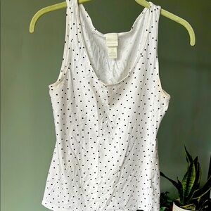 Polka Dot Sleeveless Top - White
